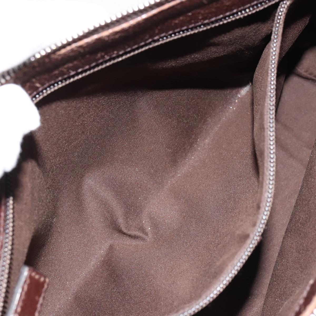GUCCI GG Canvas Shoulder Bag Beige Silver 114273 Auth BA12651