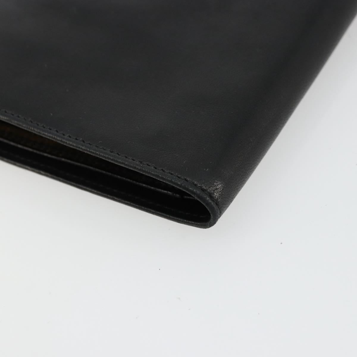 CHANEL Long Wallet Lamb Skin Black CC Auth BA12654A