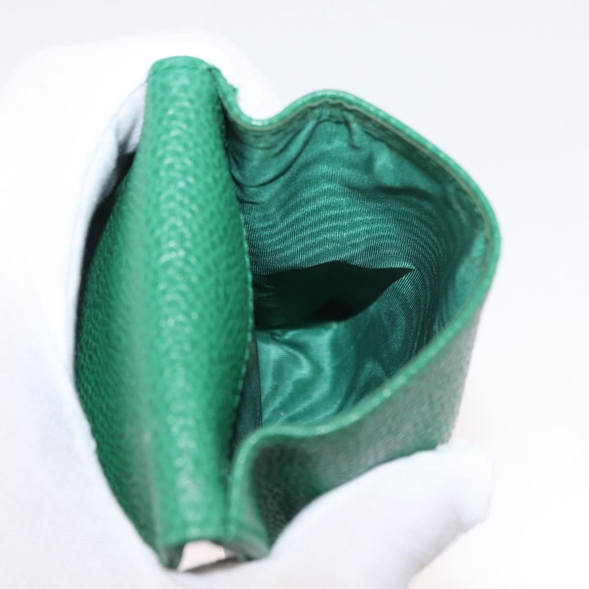 CHANEL Pouch Caviar Skin Green Gold CC Auth BA12655A