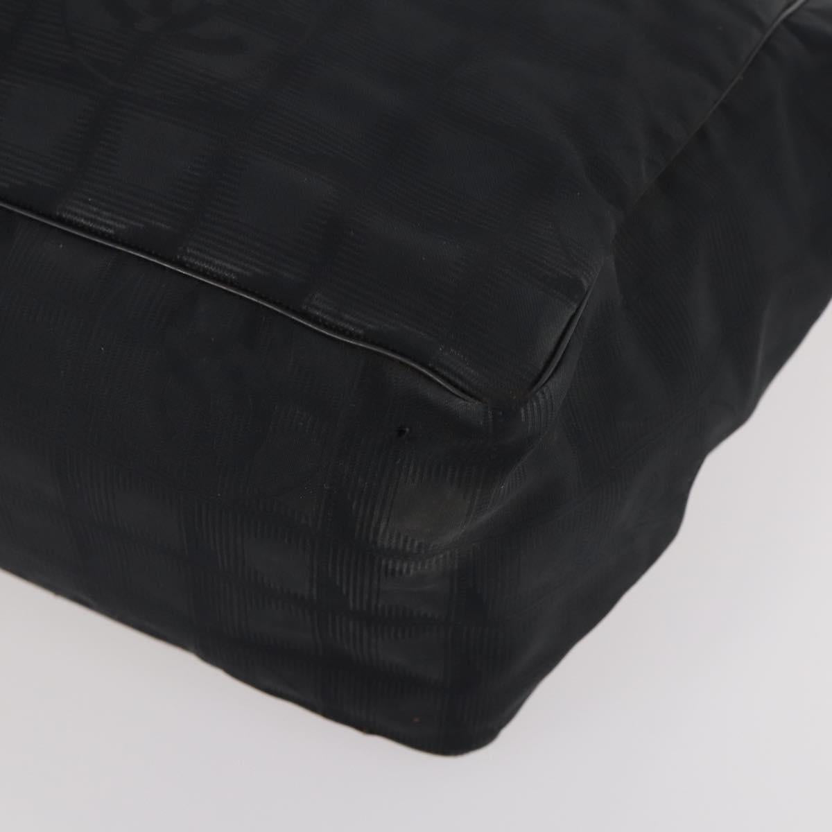 CHANEL New Travel line Tote Bag Nylon 2 Set Black CC Auth BA12658