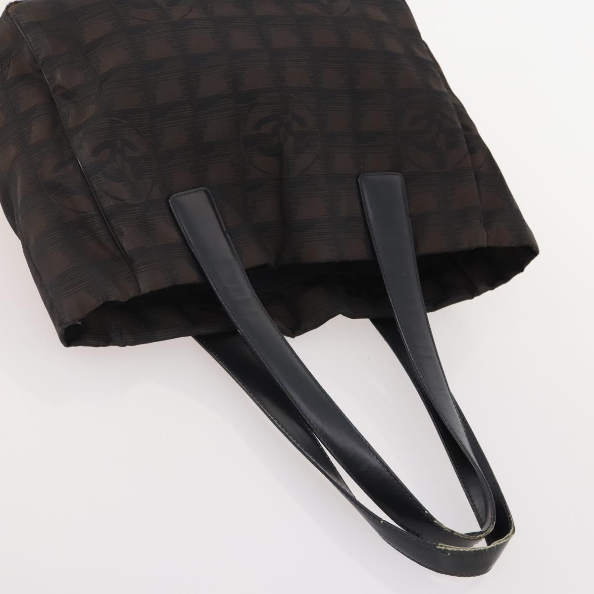 CHANEL New Travel line Tote Bag Nylon 3 Set Black Beige CC Auth BA12659