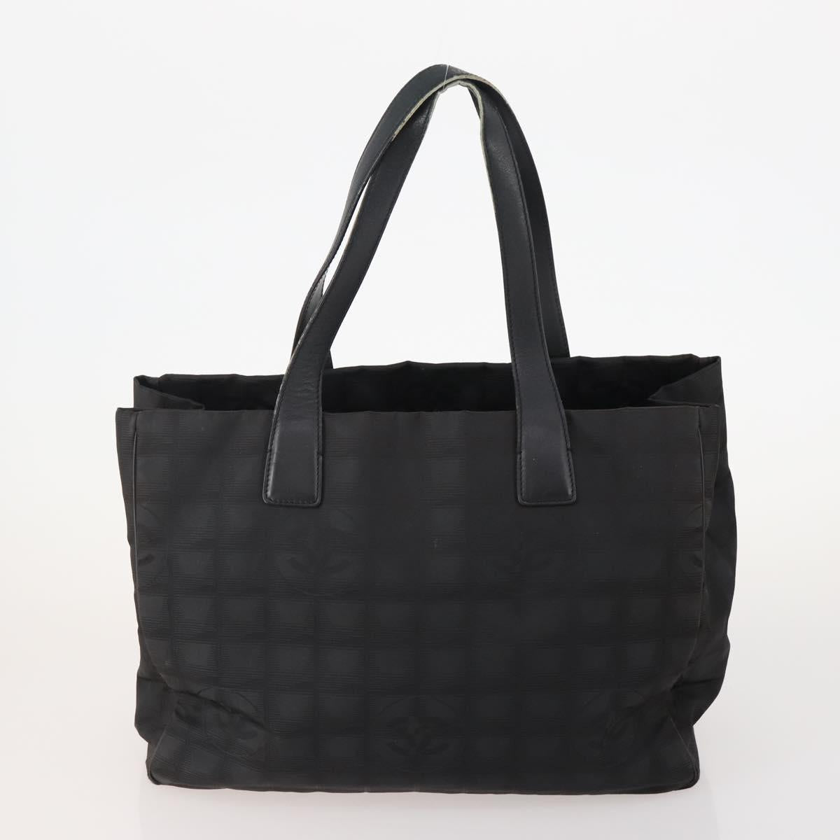 CHANEL New Travel line Tote Bag Nylon 3 Set Black Beige CC Auth BA12659