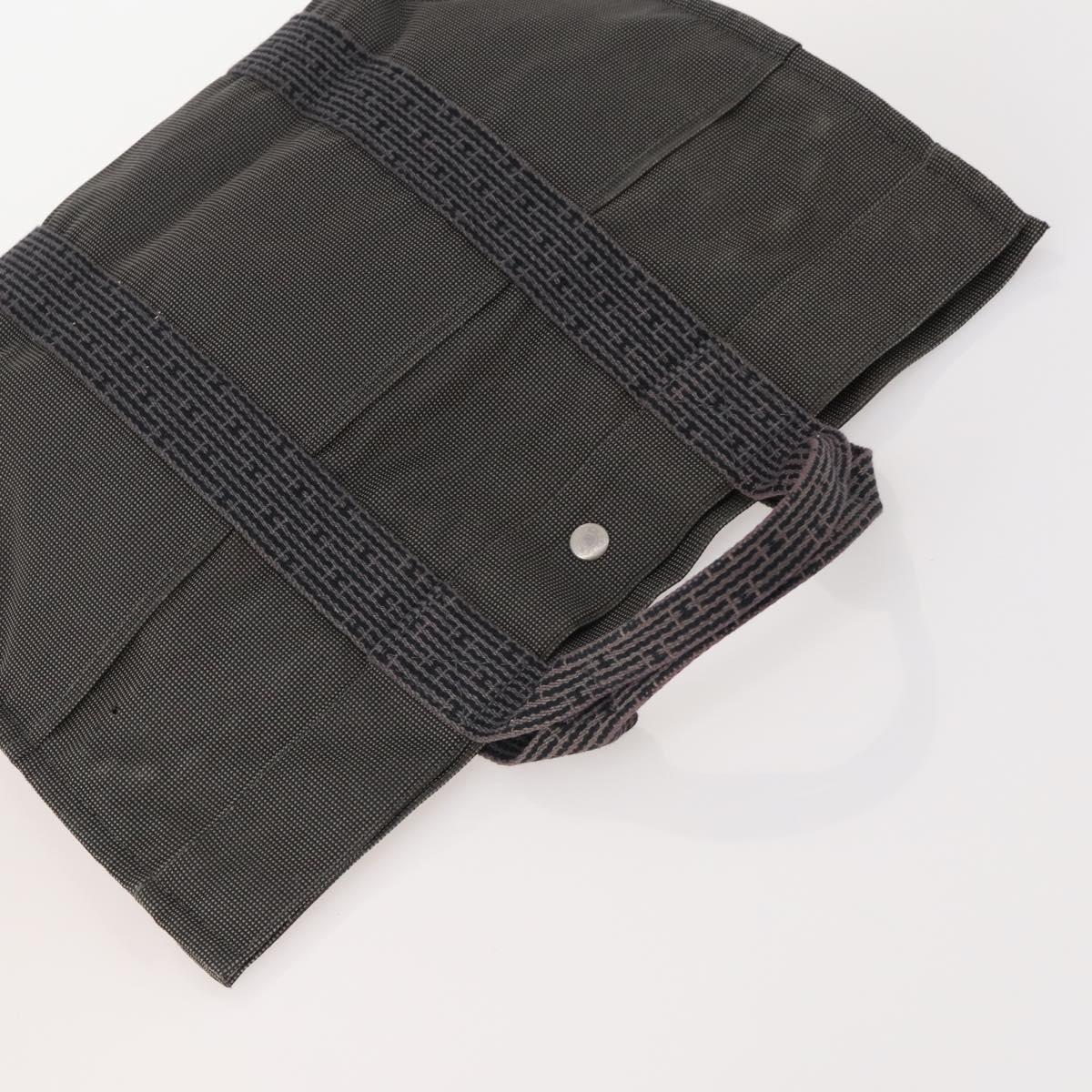 HERMES Tote Bag Canvas 3 Set Black Gray Auth BA12667