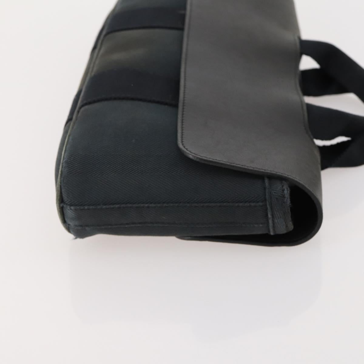 HERMES Tote Bag Canvas 3 Set Black Gray Auth BA12667