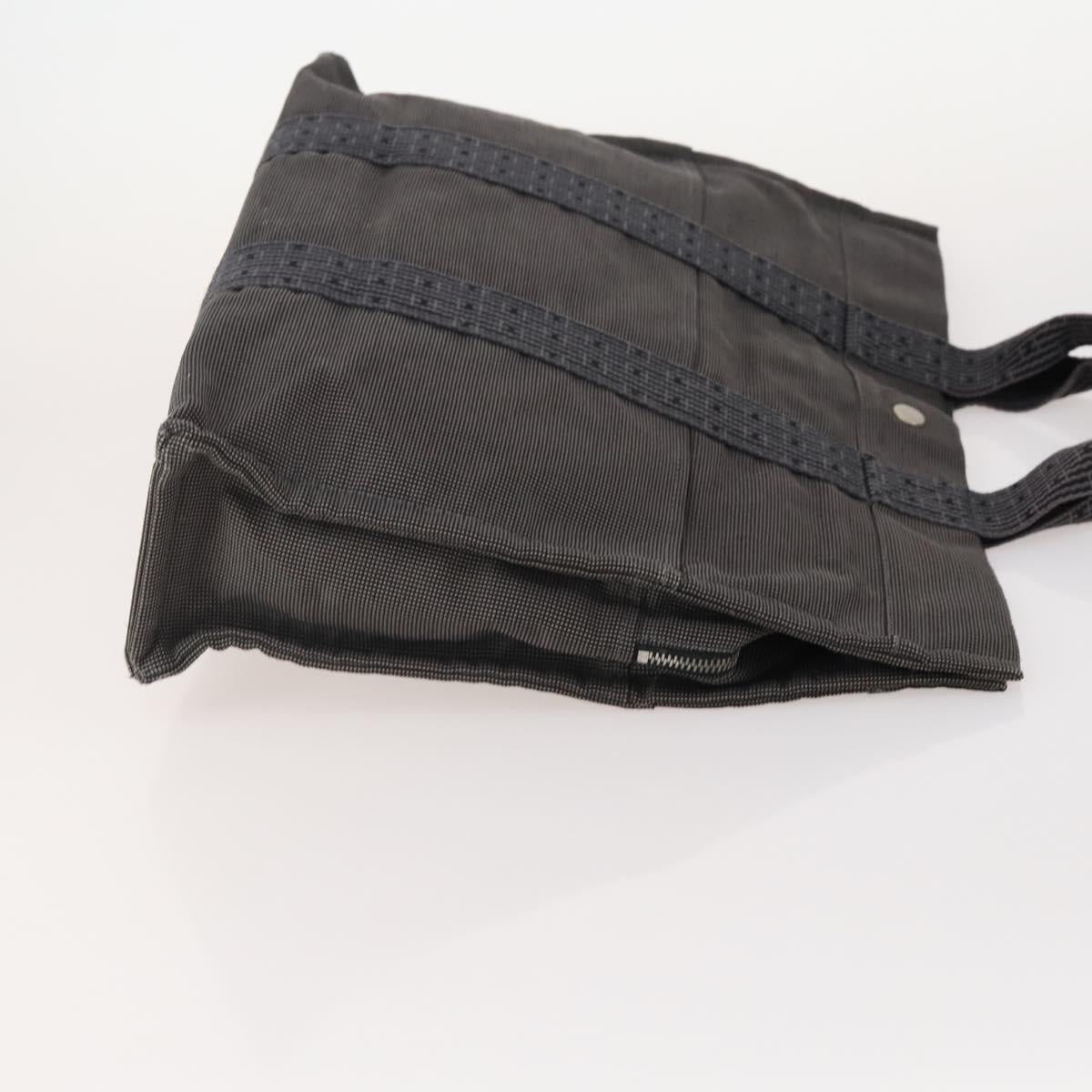 HERMES Tote Bag Canvas 3 Set Black Gray Auth BA12667
