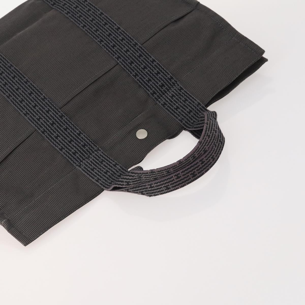 HERMES Tote Bag Canvas 3 Set Black Gray Auth BA12667