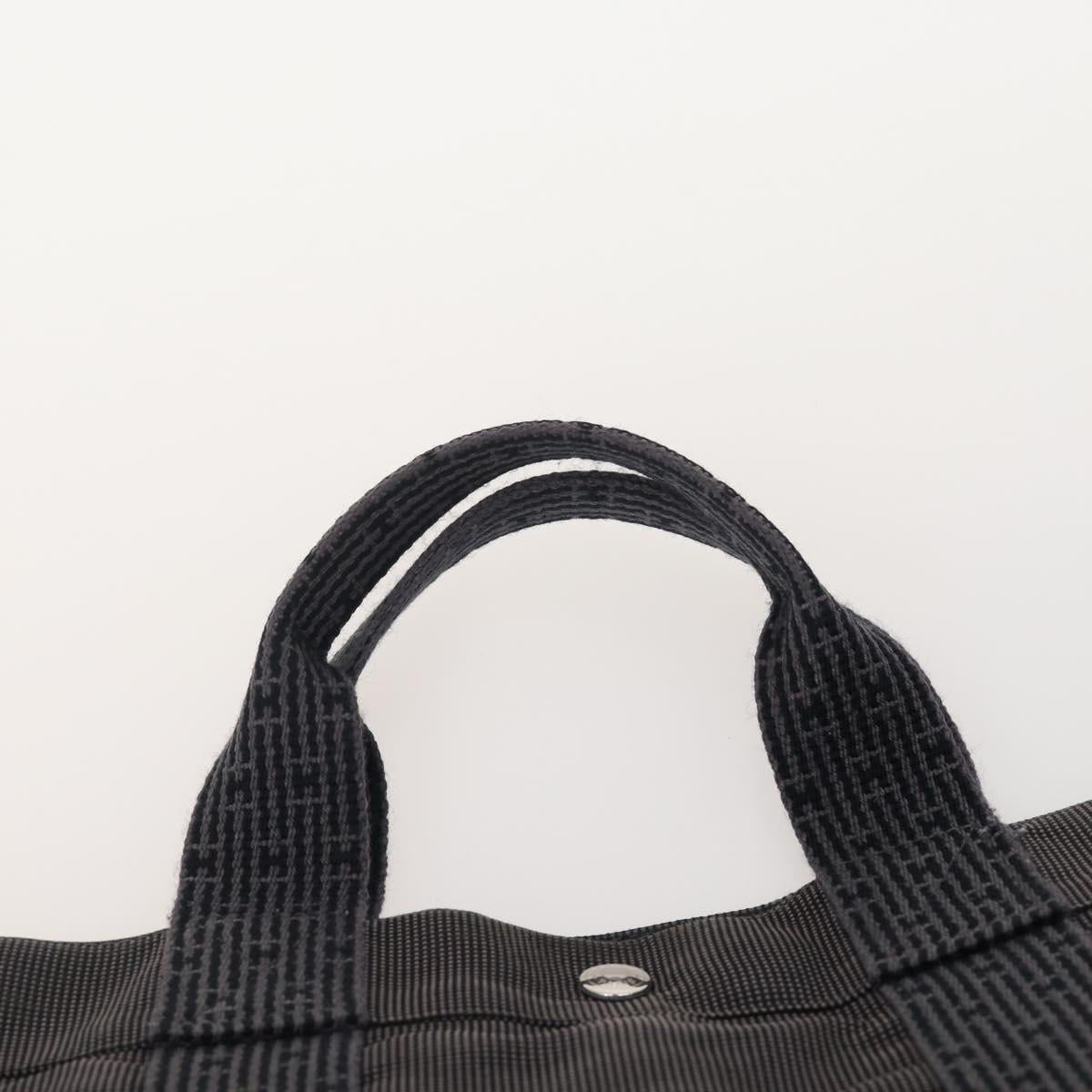 HERMES Fourre Tout Hand Bag Cotton 3 Set Black Gray Auth BA12670