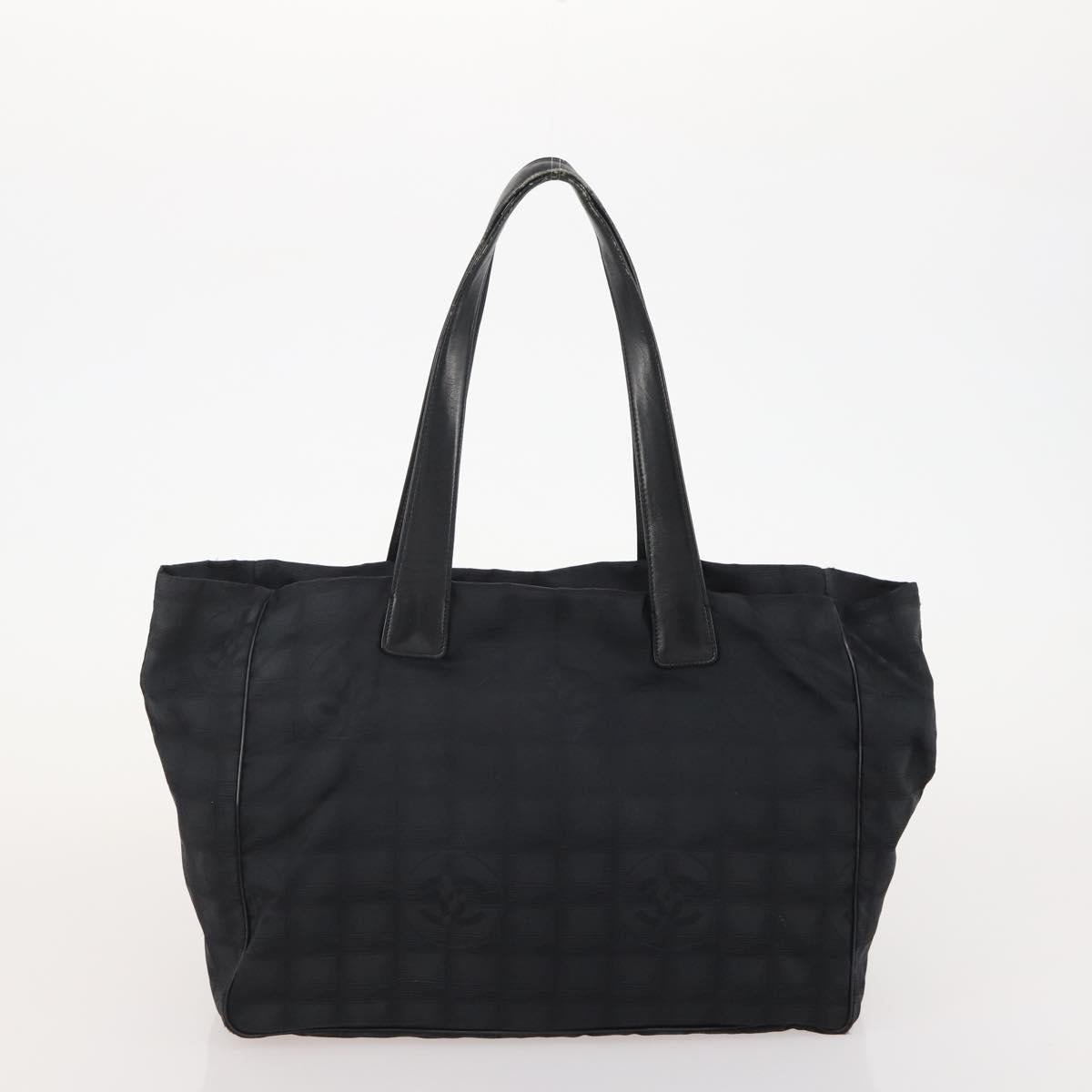 CHANEL New Travel line Tote Bag Nylon 3 Set Black Beige CC Auth BA12674