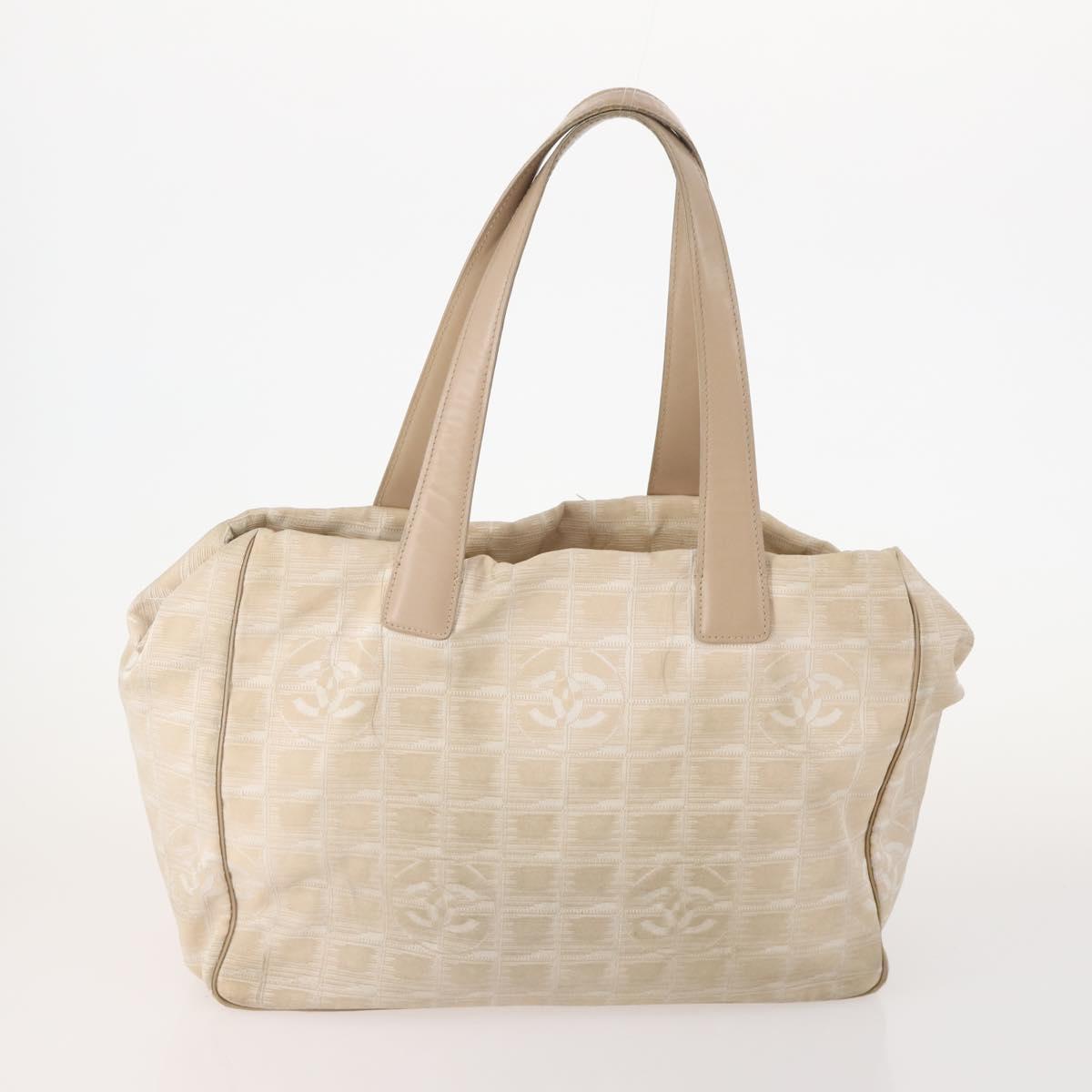 CHANEL New Travel line Tote Bag Nylon 3 Set Black Beige CC Auth BA12674