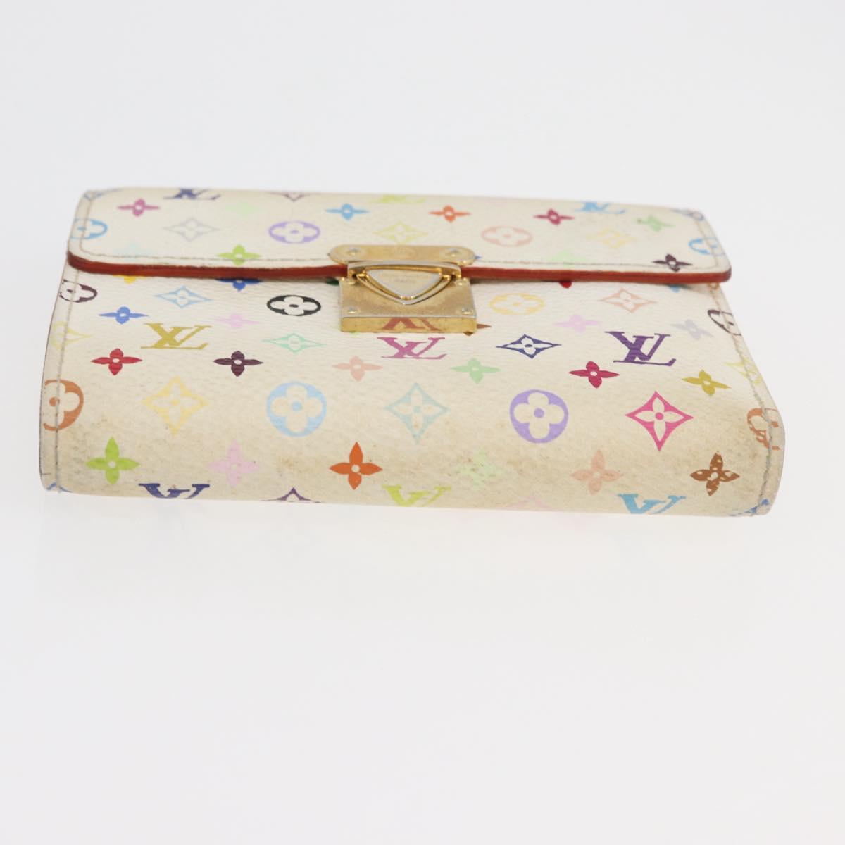 LOUIS VUITTON Monogram Multicolor Wallet 2 Set White LV Auth BA12677