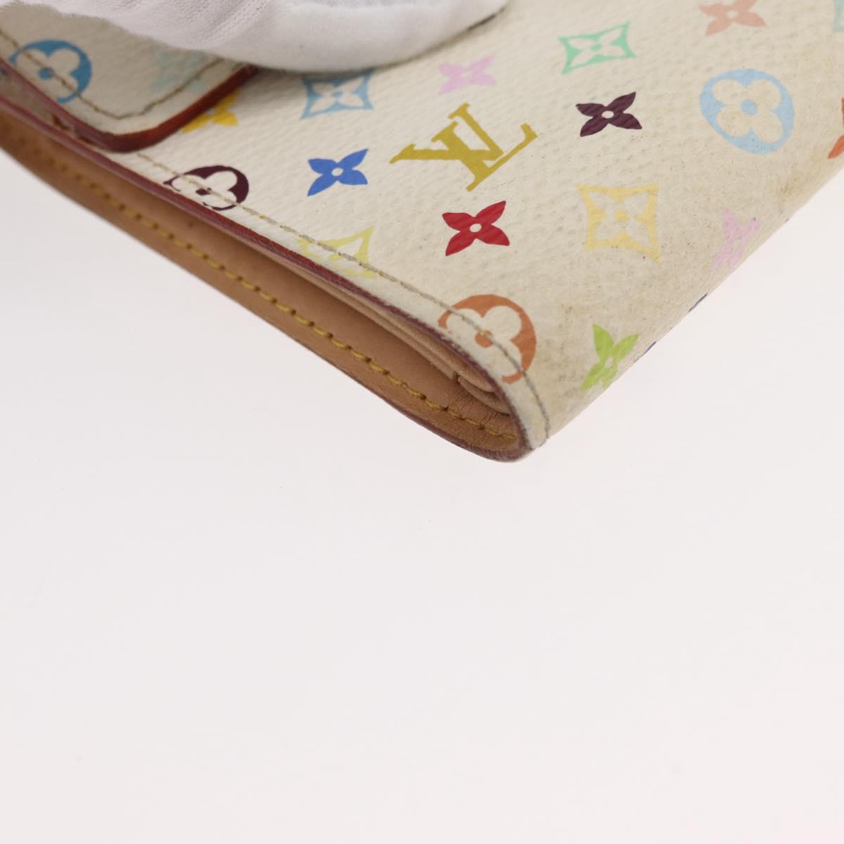 LOUIS VUITTON Monogram Multicolor Wallet 2 Set White LV Auth BA12677