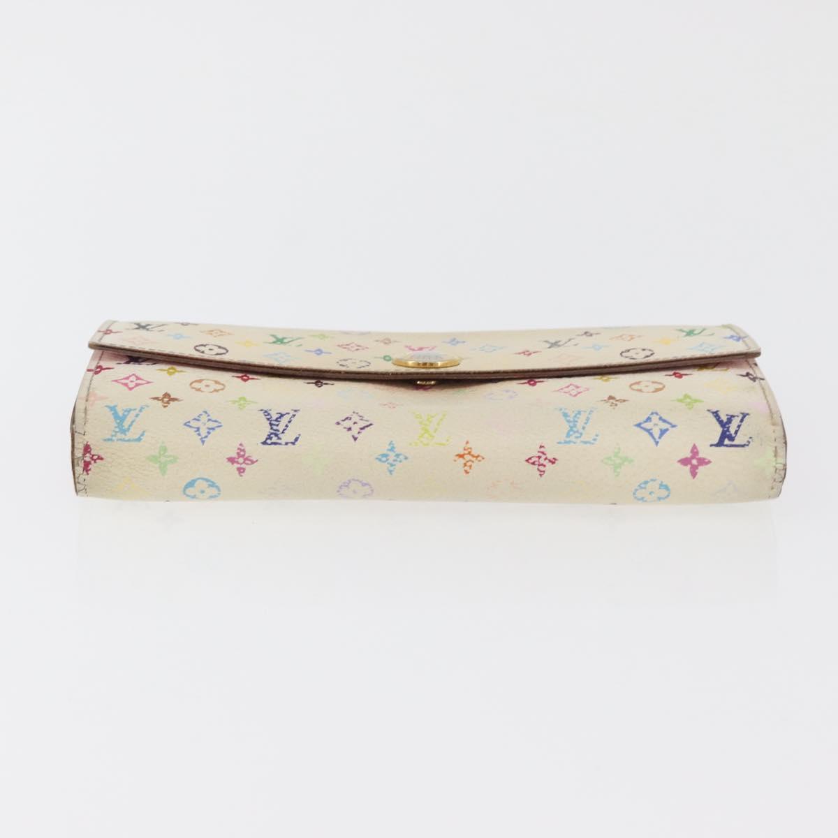 LOUIS VUITTON Monogram Multicolor Wallet 2 Set White LV Auth BA12677