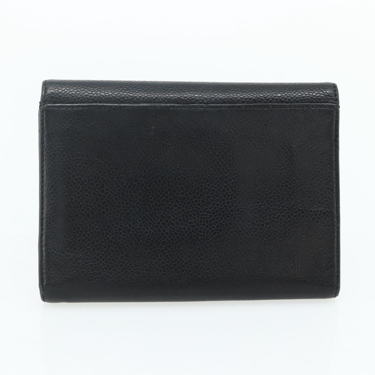 CHANEL Wallet Leather 3 Set Orange Red black CC Auth BA12678