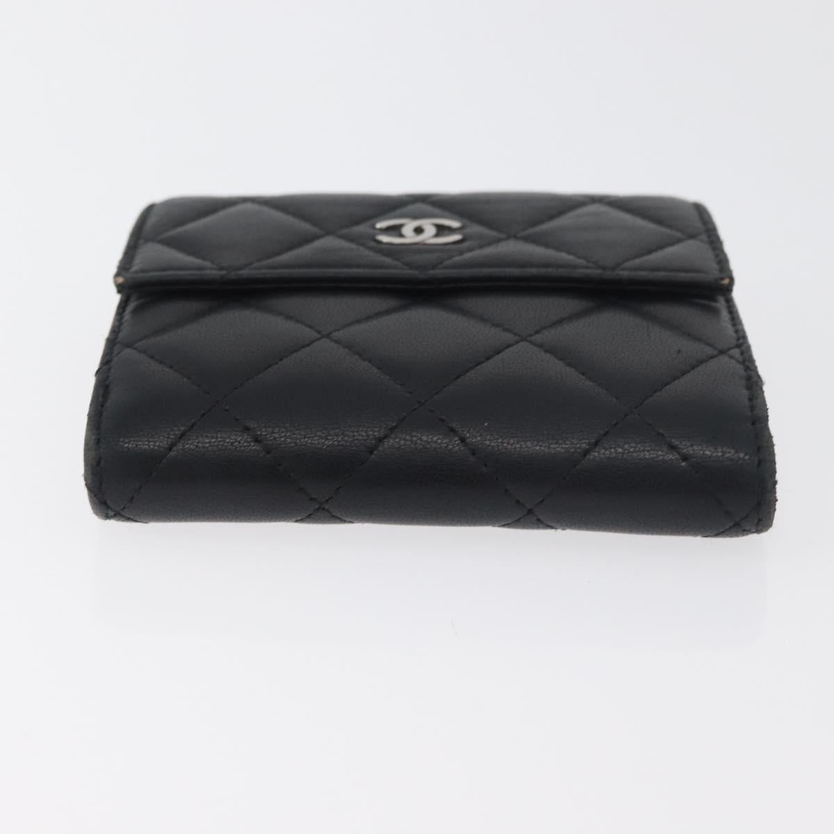 CHANEL Wallet Leather 2 Set Black CC Auth BA12679