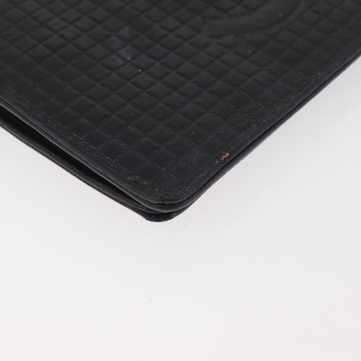 CHANEL Wallet Leather 2 Set Black CC Auth BA12679