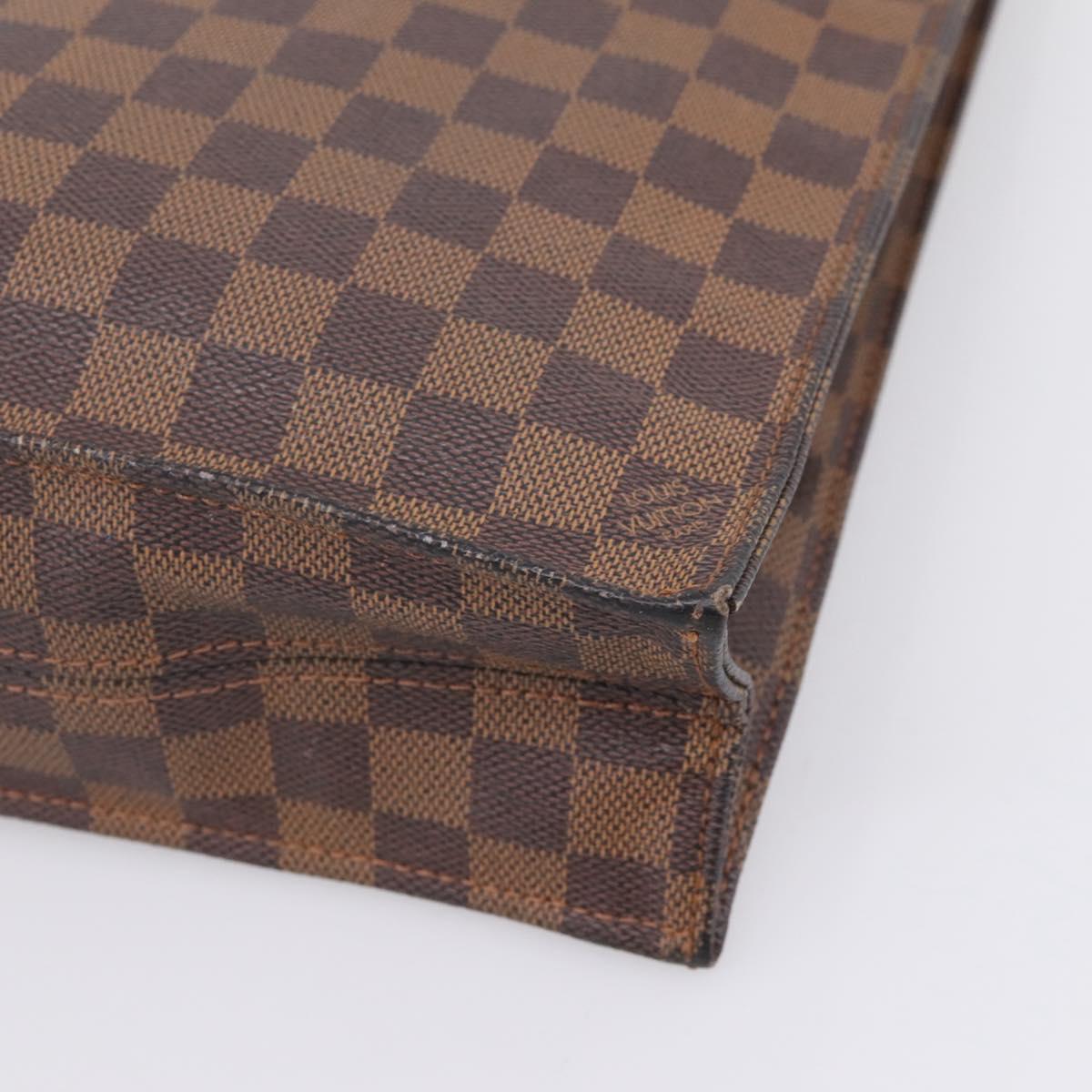 LOUIS VUITTON Damier Ebene Sac Plat Hand Bag N51140 LV Auth BA12683