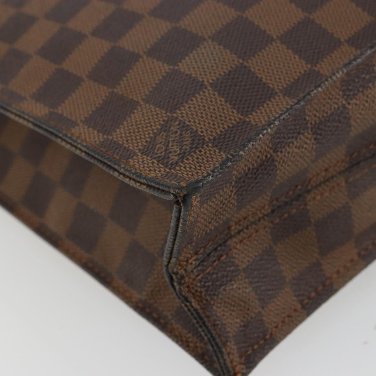 LOUIS VUITTON Damier Ebene Sac Plat Hand Bag N51140 LV Auth BA12683