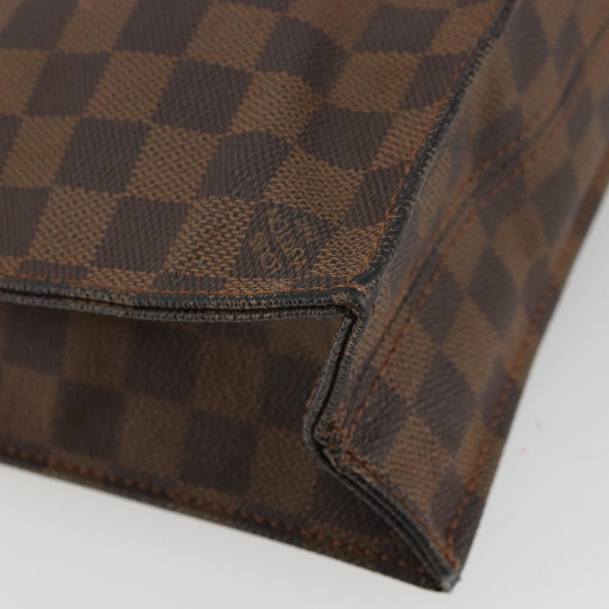 LOUIS VUITTON Damier Ebene Sac Plat Hand Bag N51140 LV Auth BA12683