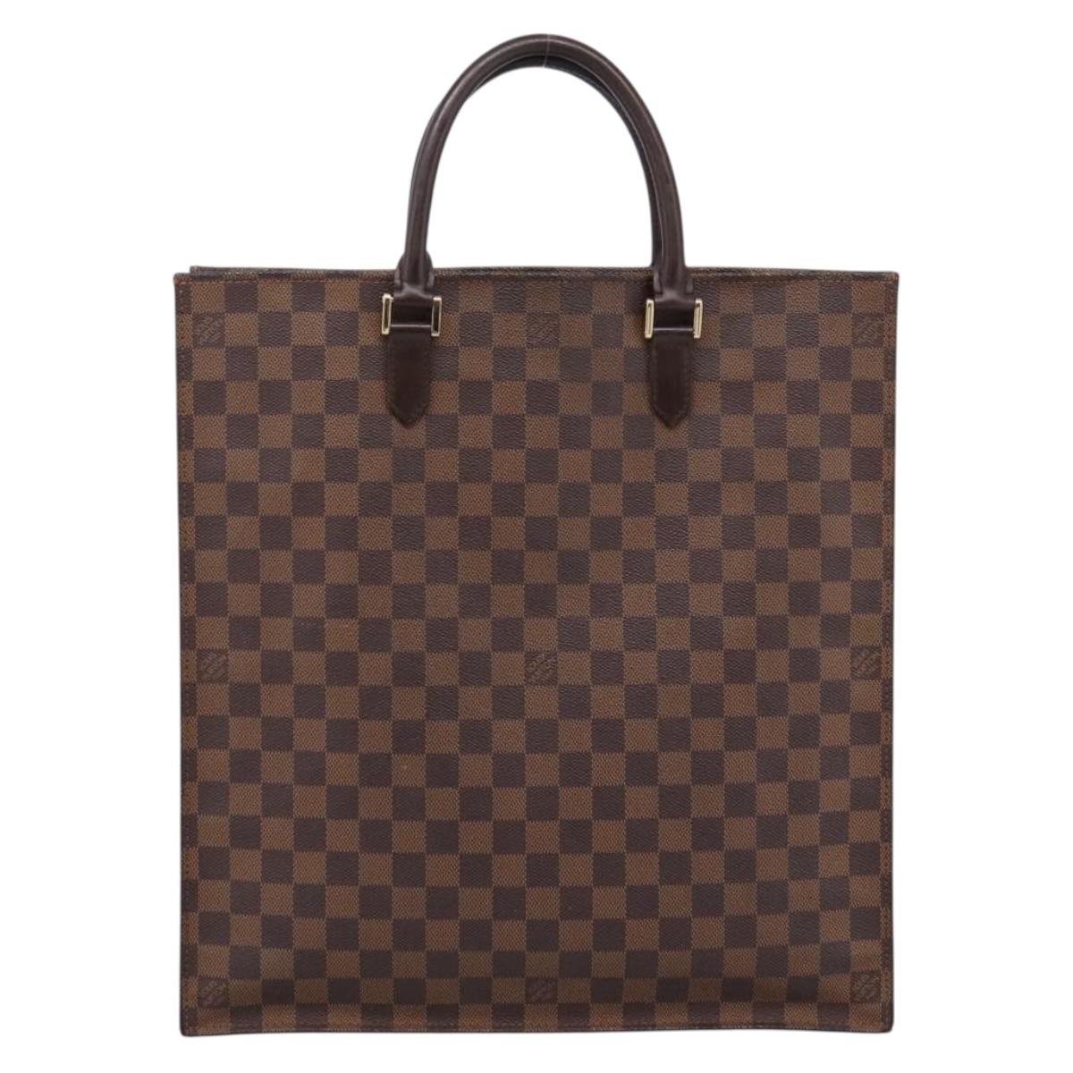 LOUIS VUITTON Damier Ebene Sac Plat Hand Bag N51140 LV Auth BA12683