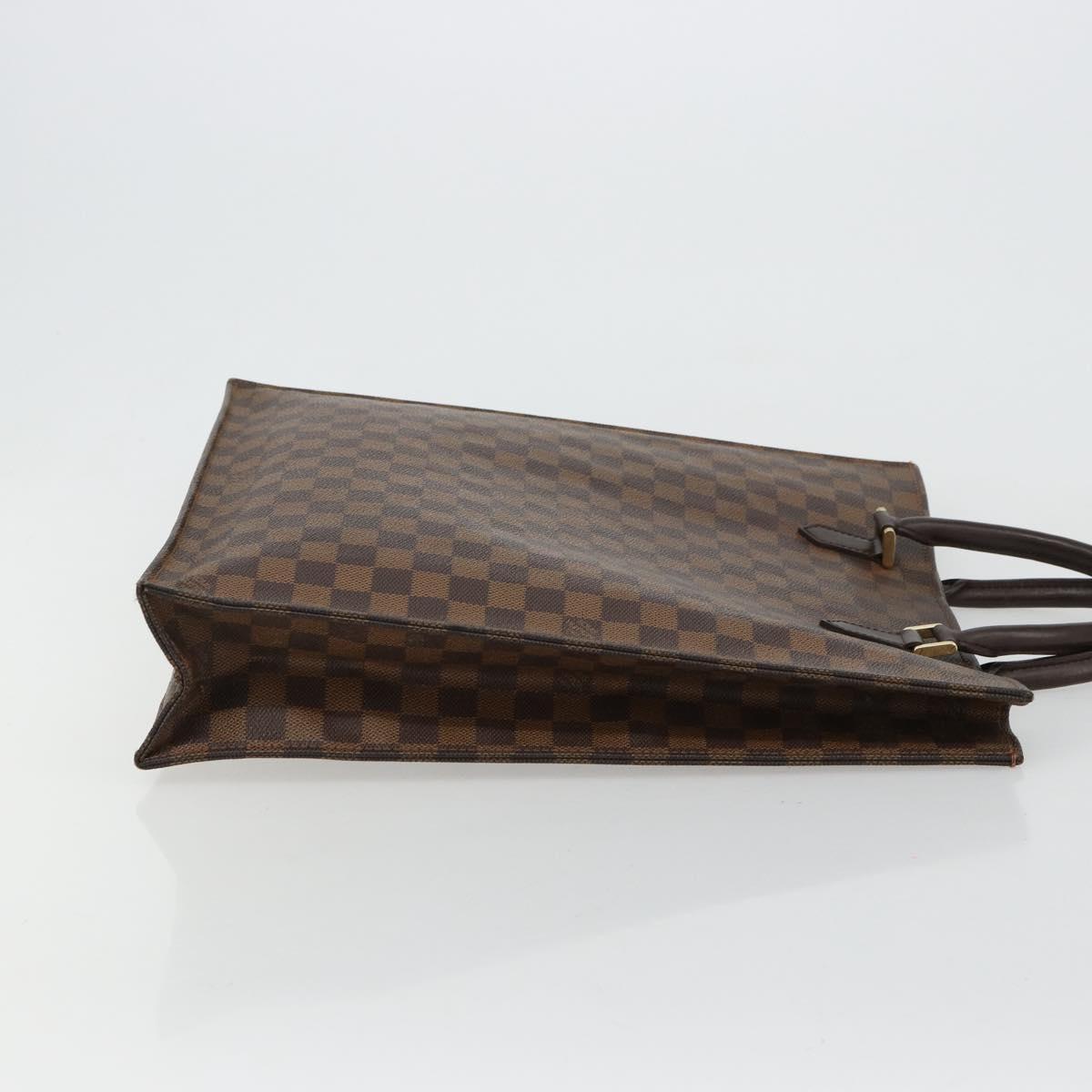 LOUIS VUITTON Damier Ebene Sac Plat Hand Bag N51140 LV Auth BA12683