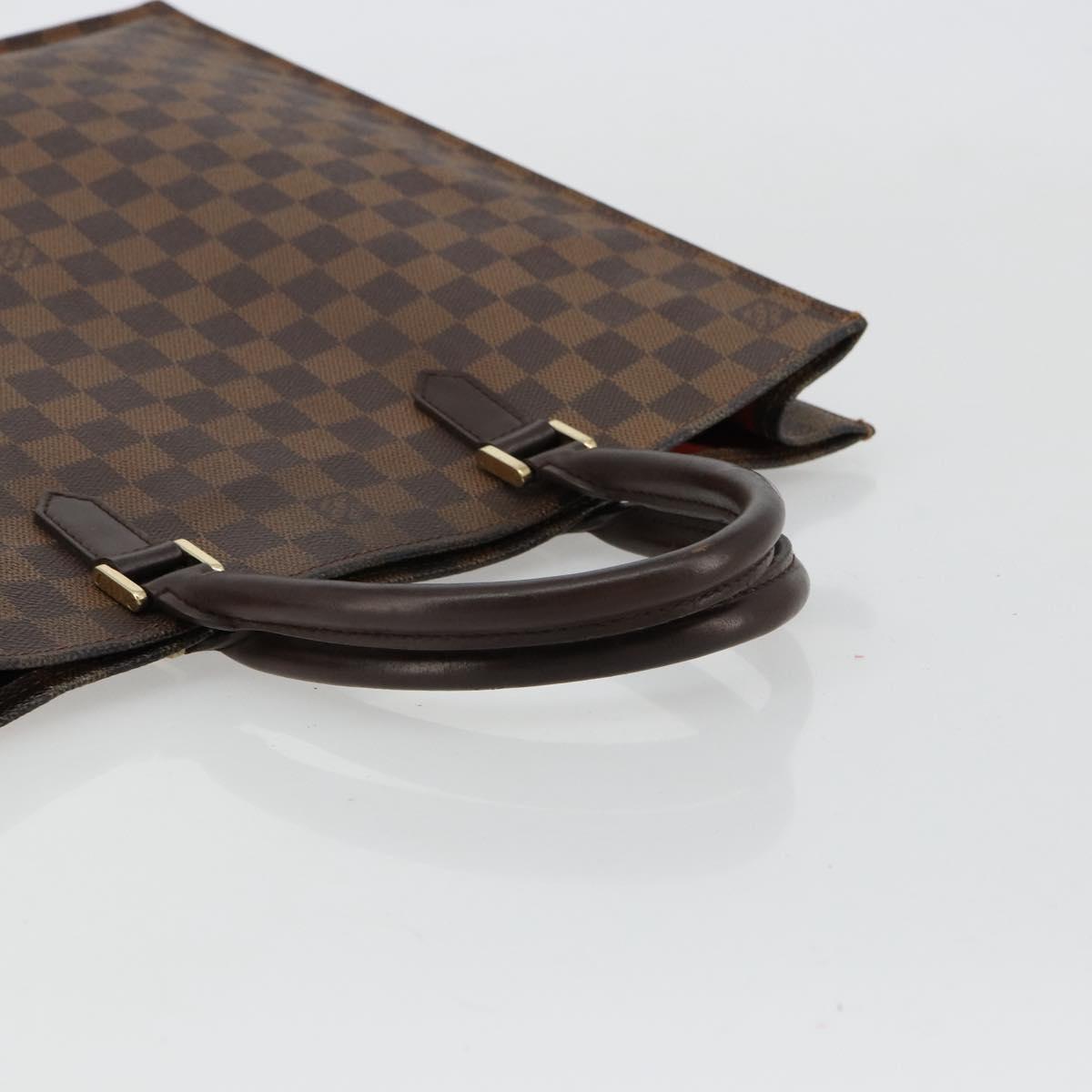 LOUIS VUITTON Damier Ebene Sac Plat Hand Bag N51140 LV Auth BA12683