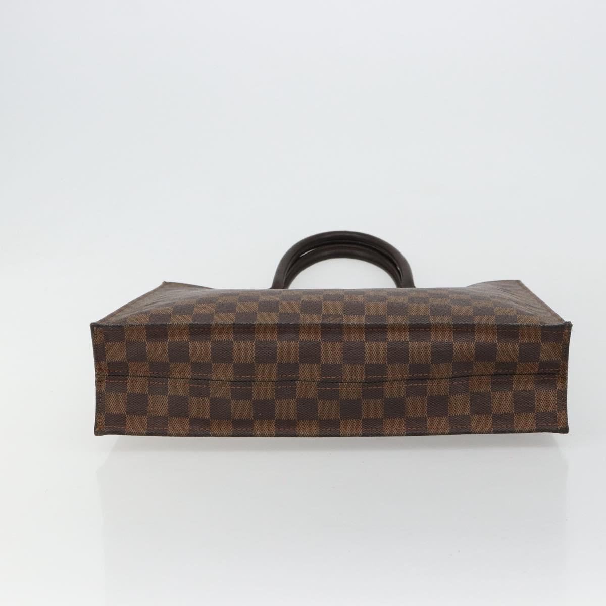 LOUIS VUITTON Damier Ebene Sac Plat Hand Bag N51140 LV Auth BA12683