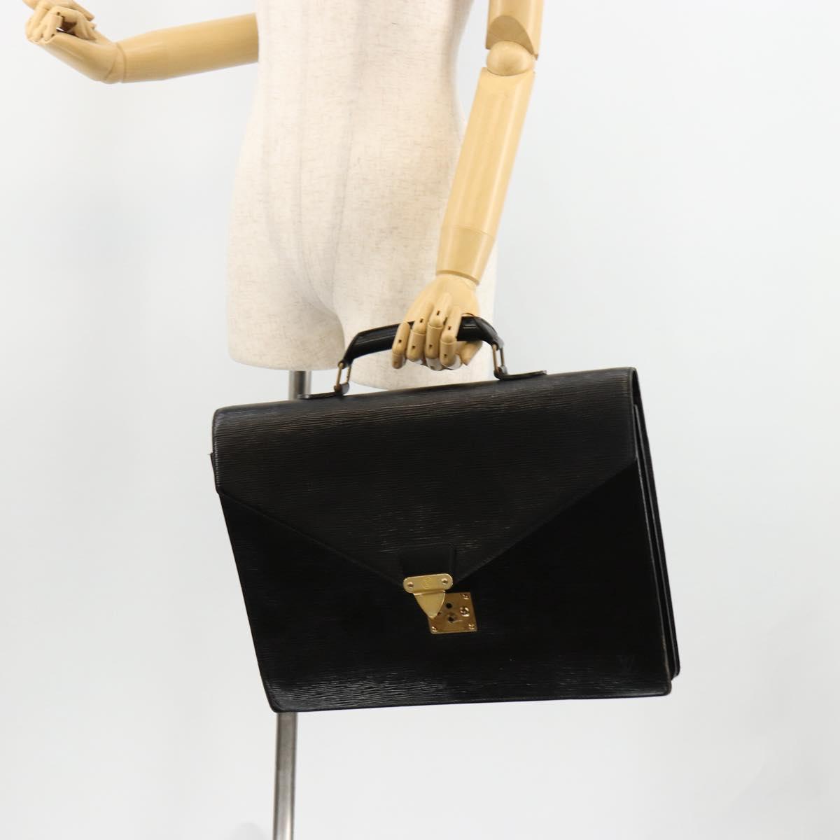 LOUIS VUITTON Epi Serviette Conseiller Business Bag Black M54422 LV Auth BA12698