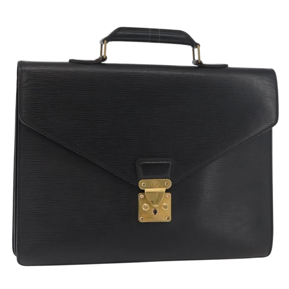 LOUIS VUITTON Epi Serviette Conseiller Business Bag Black M54422 LV Auth BA12699