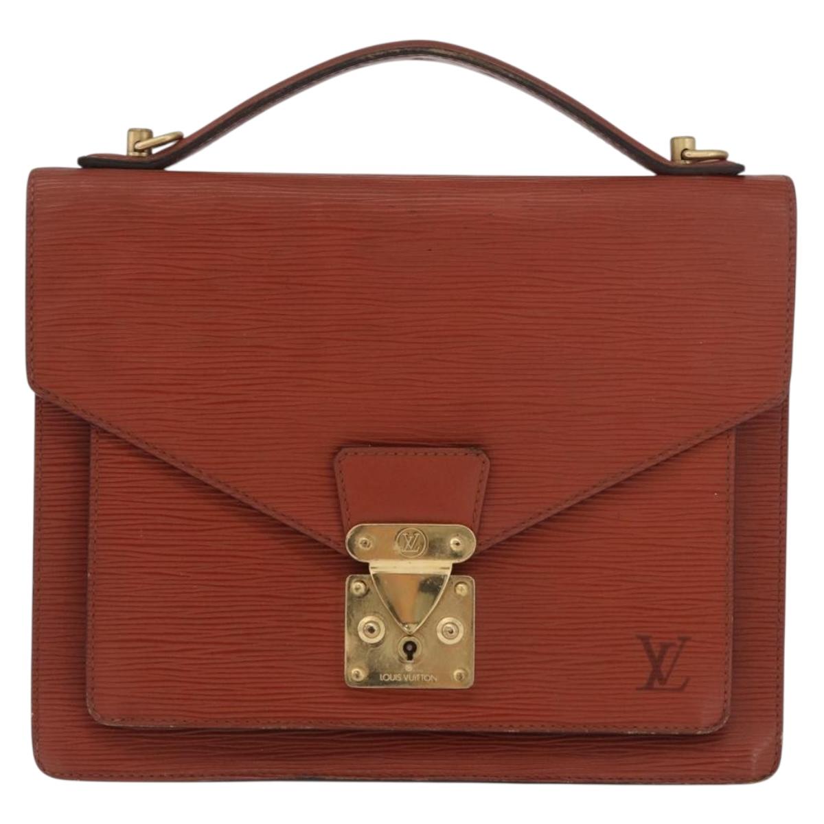 LOUIS VUITTON Epi Monceau 28 Hand Bag Brown M52123 LV Auth BA12701