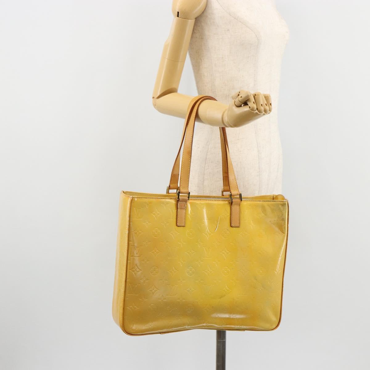 LOUIS VUITTON Monogram Vernis Columbus Tote Bag Gris M91028 LV Auth BA12704