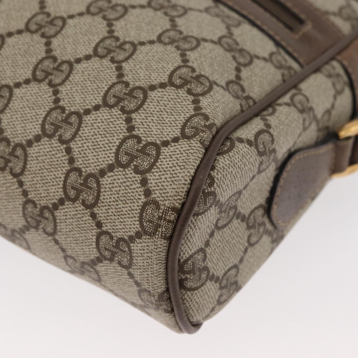 GUCCI GG Supreme Web Sherry Line Bag PVC Beige Gold 24 02 005 Auth BA12706