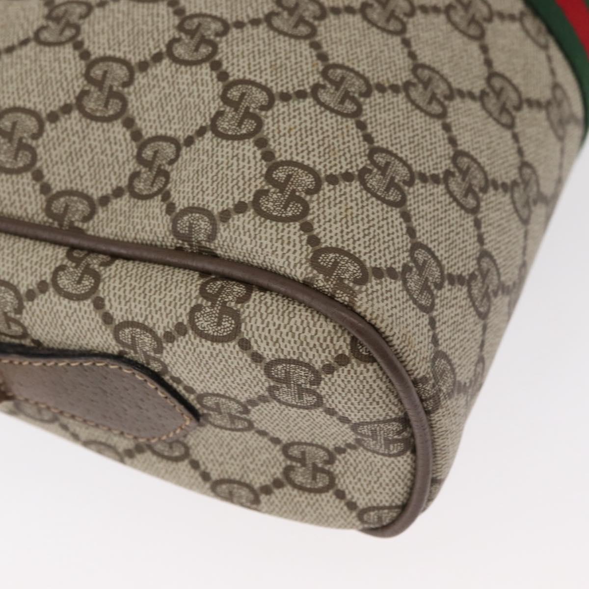 GUCCI GG Supreme Web Sherry Line Bag PVC Beige Gold 24 02 005 Auth BA12706
