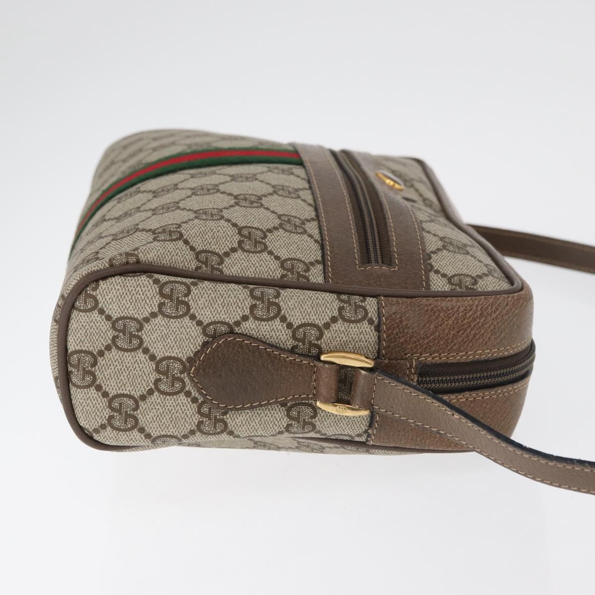 GUCCI GG Supreme Web Sherry Line Bag PVC Beige Gold 24 02 005 Auth BA12706