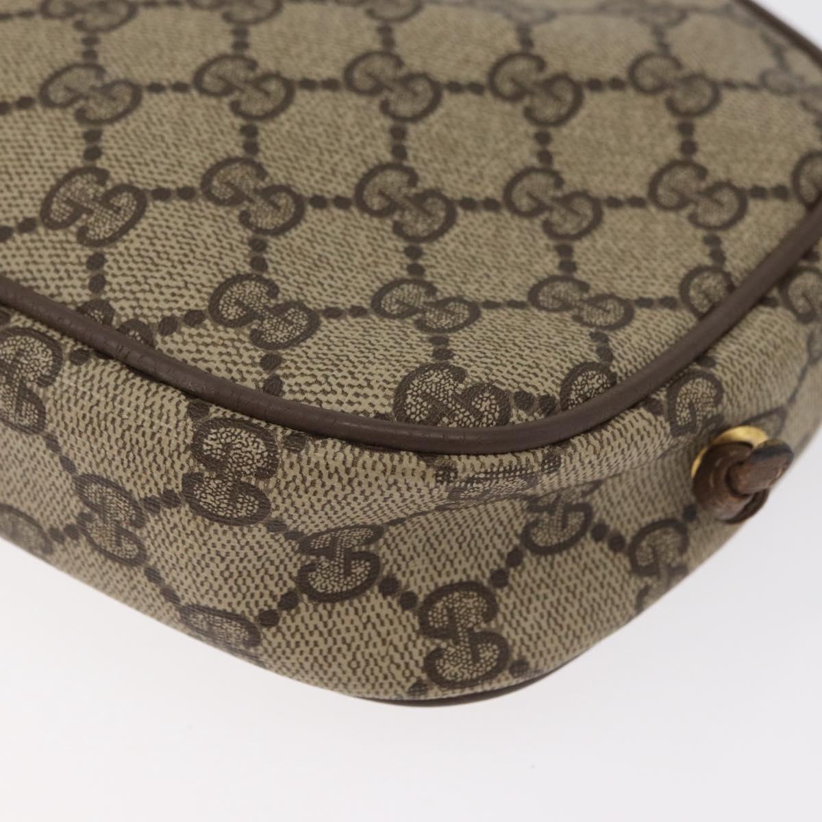 GUCCI GG Supreme Shoulder Bag PVC Beige Gold 116 02 606 Auth BA12707