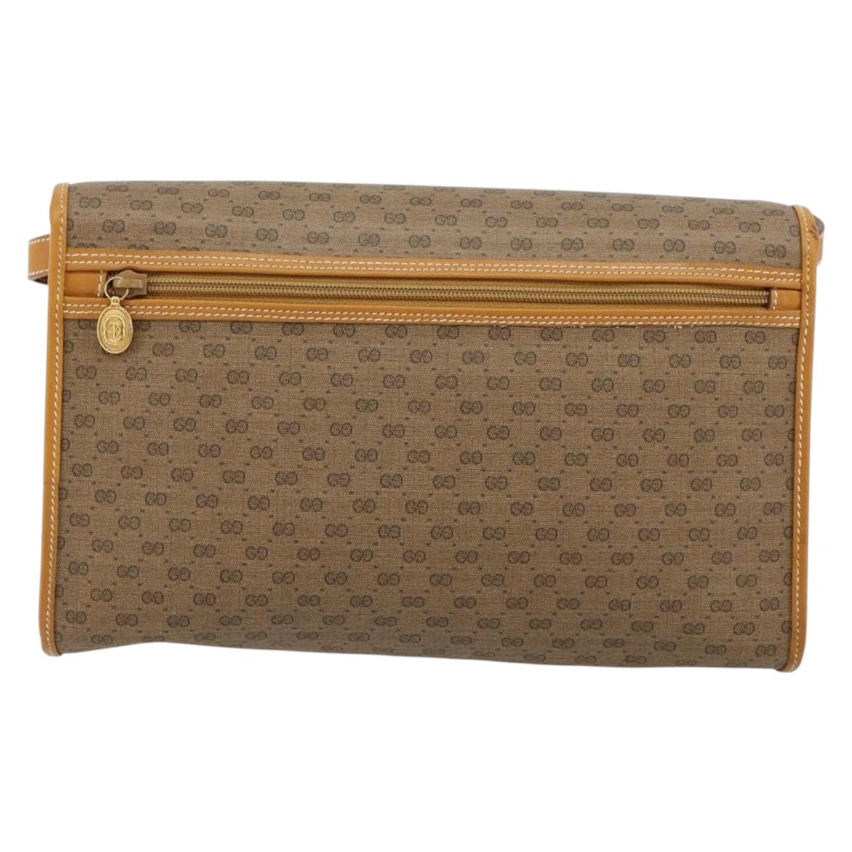 GUCCI Micro GG Supreme Shoulder Bag PVC Beige Gold 004 58 0264 Auth BA12708