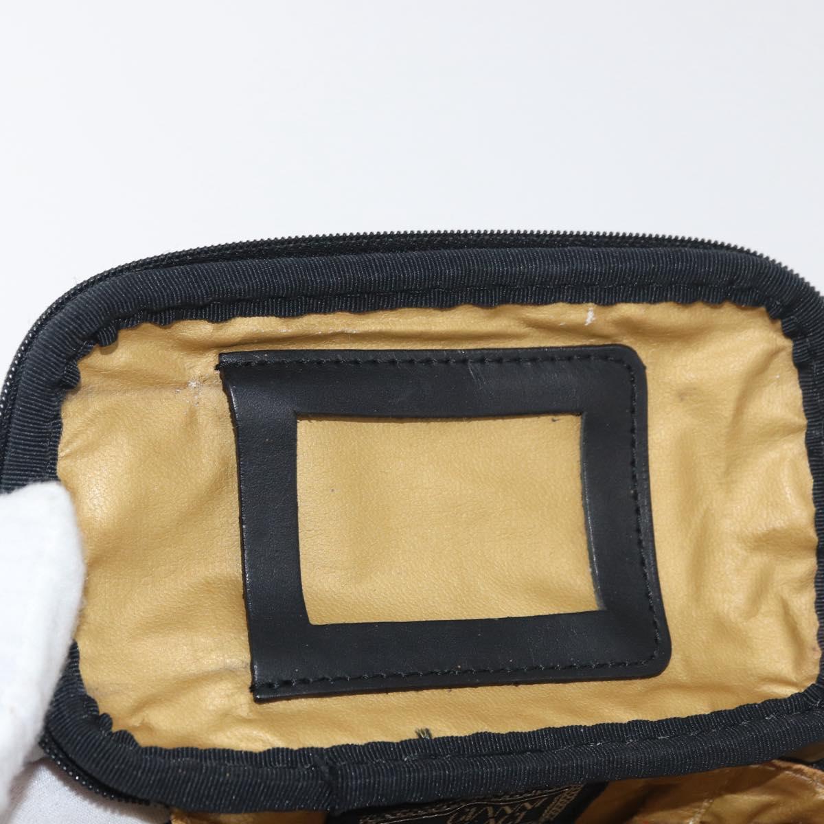 Gianni Versace Vanity Hand Bag PVC Yellow Gold Auth BA12716