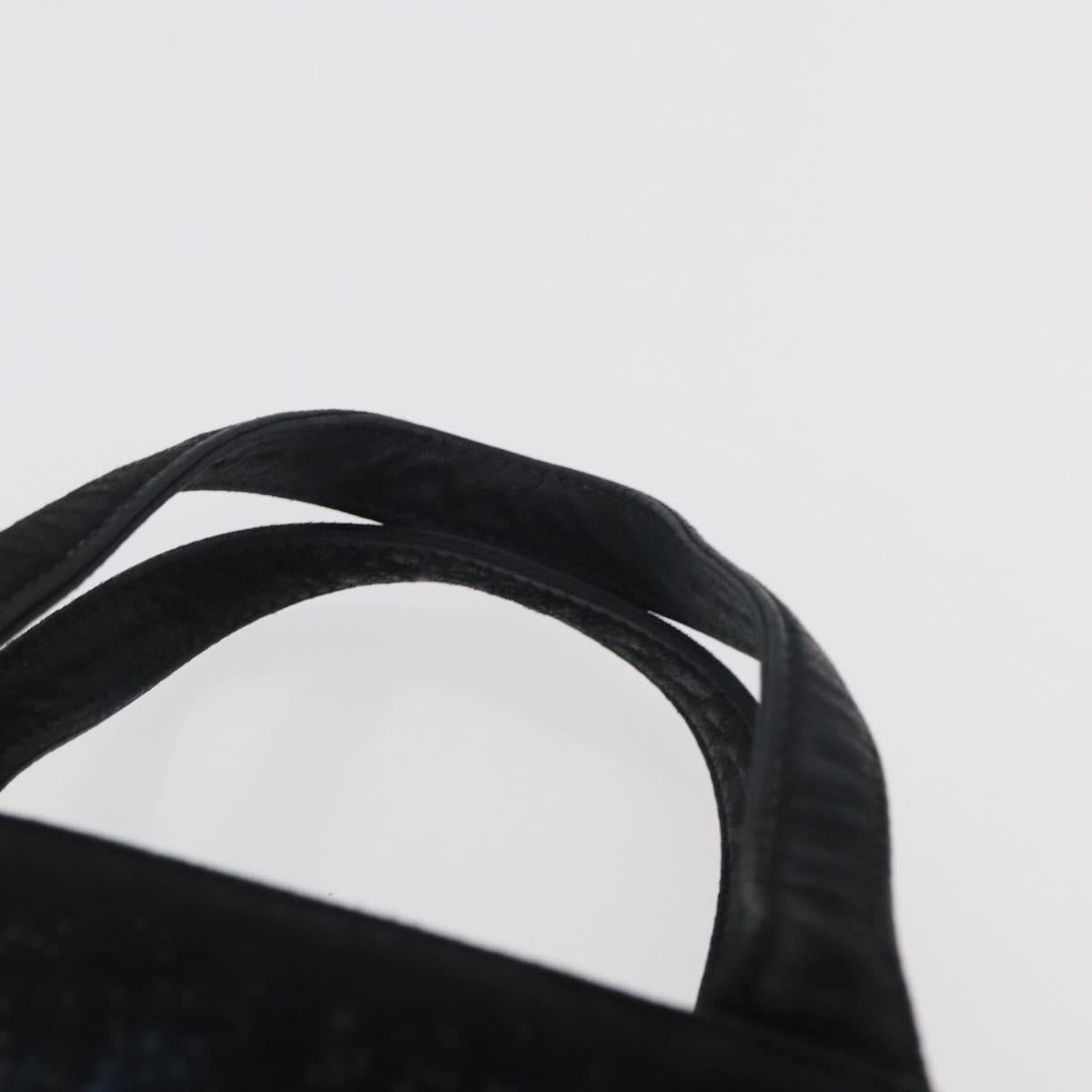 Gianni Versace Hand Bag Suede Black Gold Auth BA12723A