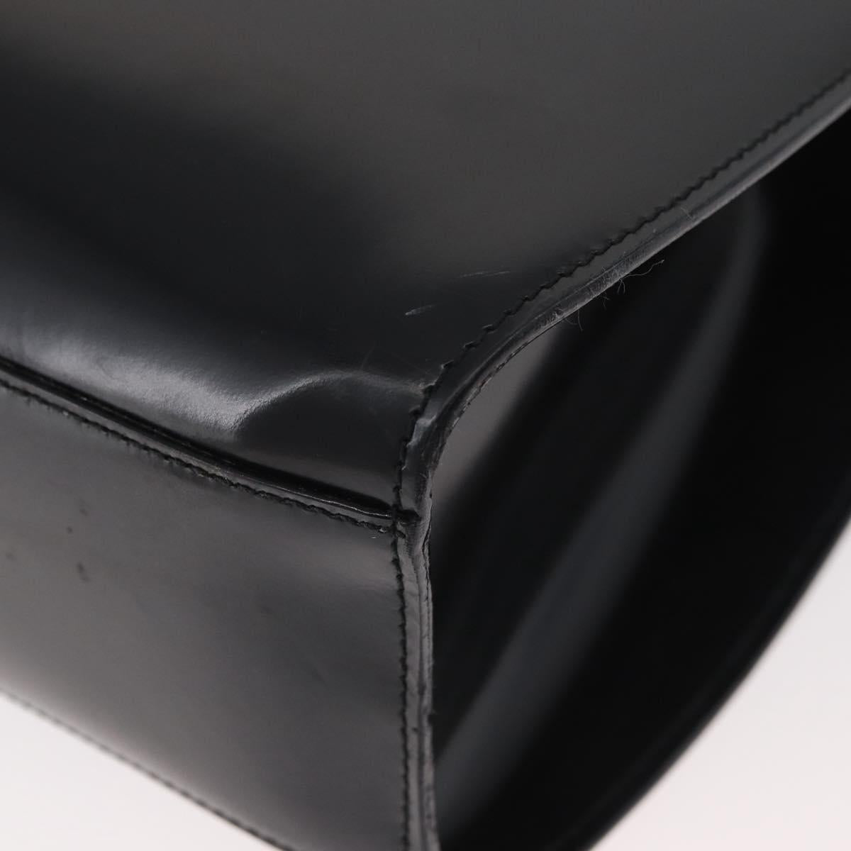 Salvatore Ferragamo Gancini Tote Bag Patent Leather Black Silver Auth BA12729