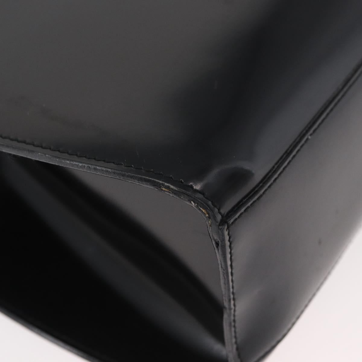 Salvatore Ferragamo Gancini Tote Bag Patent Leather Black Silver Auth BA12729