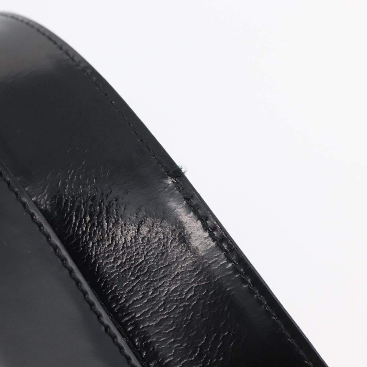 Salvatore Ferragamo Gancini Tote Bag Patent Leather Black Silver Auth BA12729