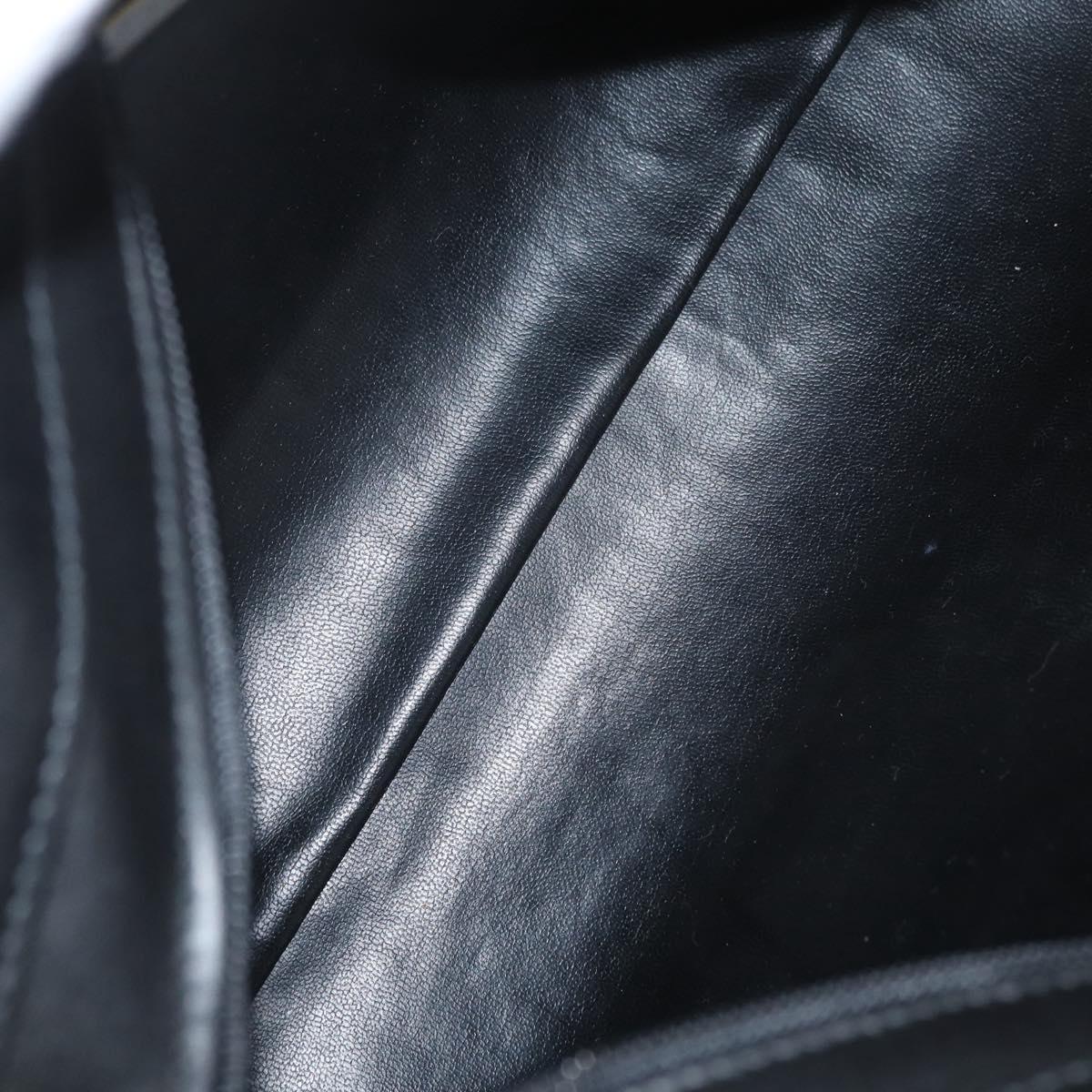 VALENTINO Hand Bag Leather Black Gold Auth BA12733A