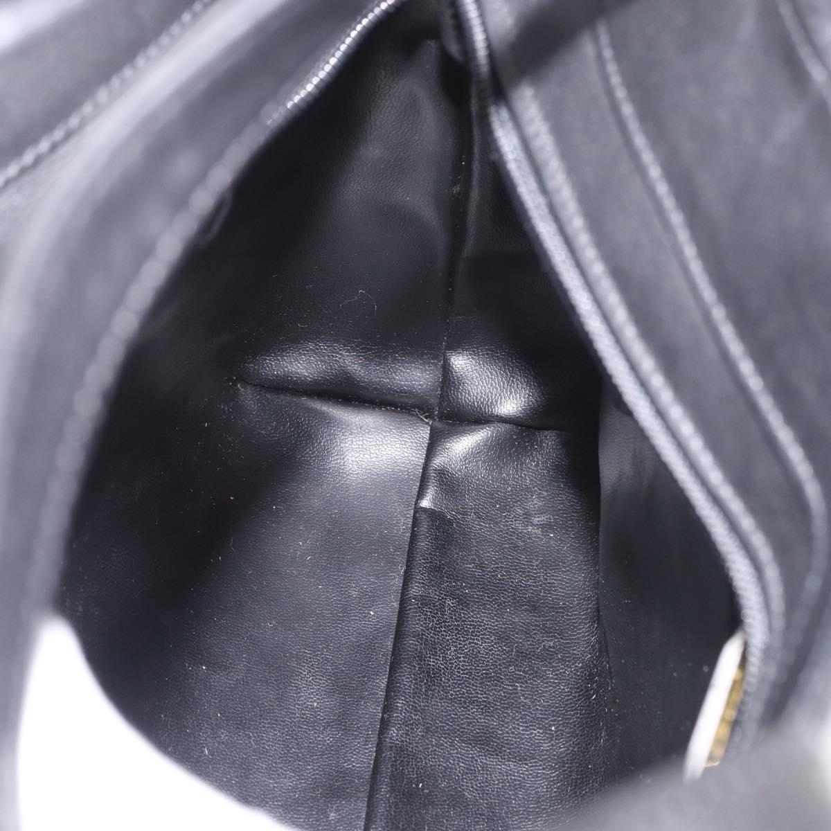 VALENTINO Hand Bag Leather Black Gold Auth BA12733A