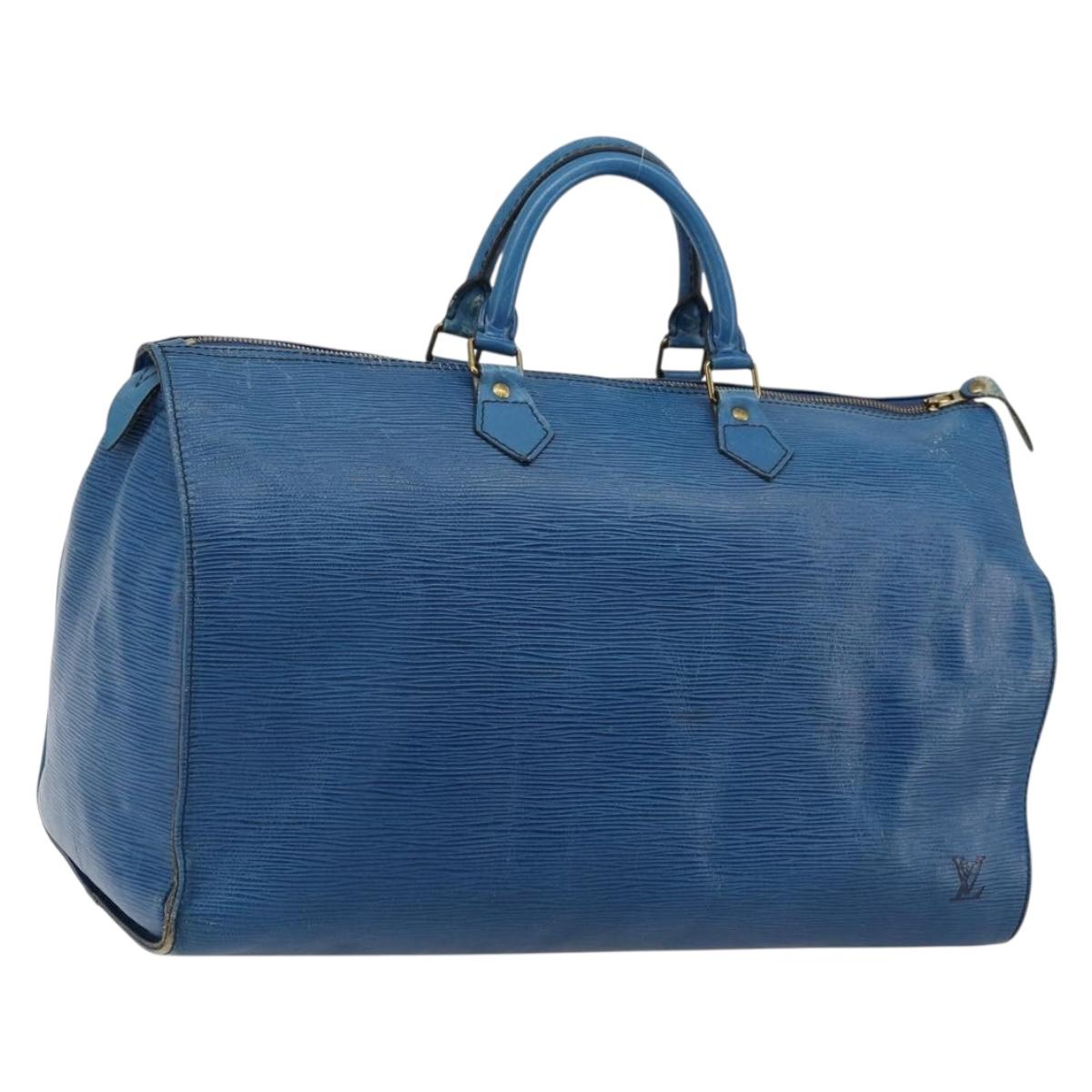 LOUIS VUITTON Epi Speedy 40 Hand Bag Toledo Blue M42985 LV Auth BA12739