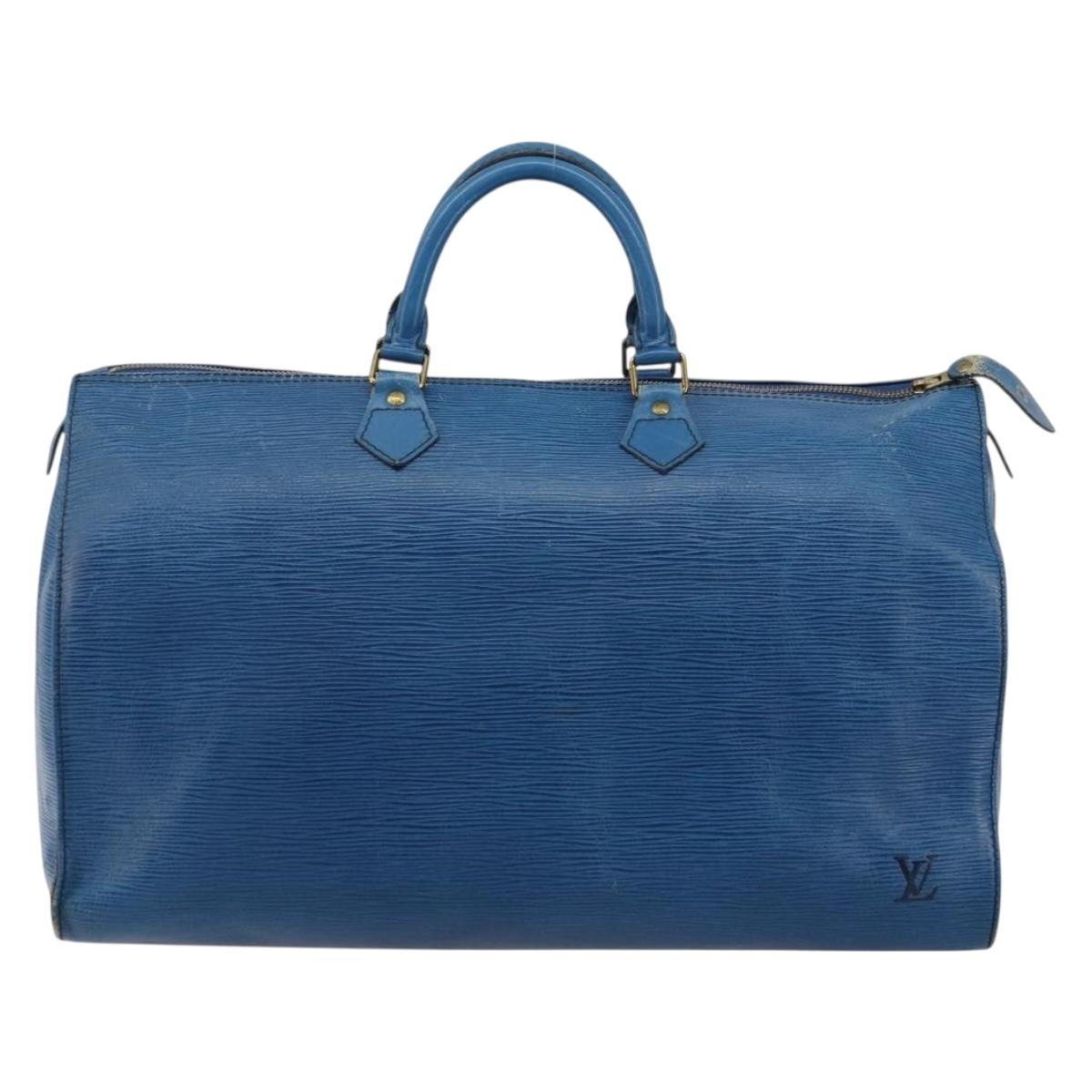 LOUIS VUITTON Epi Speedy 40 Hand Bag Toledo Blue M42985 LV Auth BA12739
