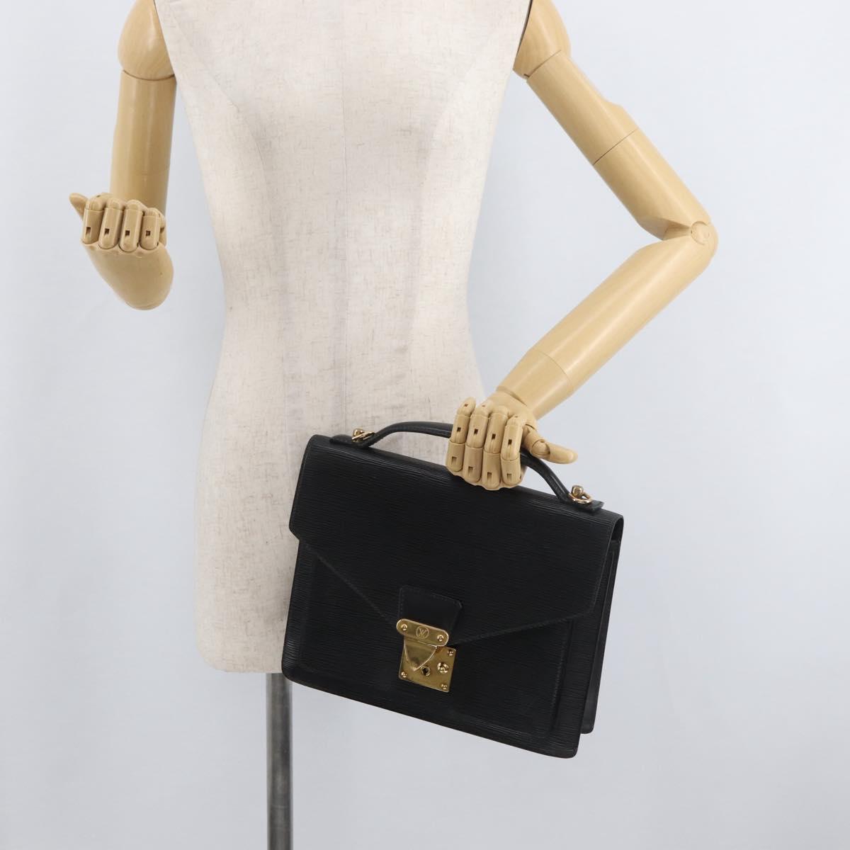 LOUIS VUITTON Epi Monceau 28 Hand Bag Black M52122 LV Auth BA12742