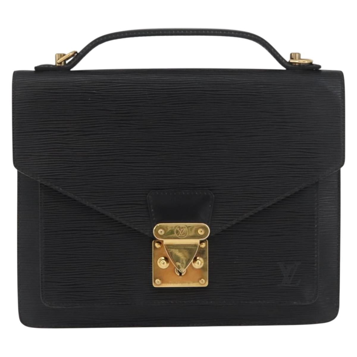 LOUIS VUITTON Epi Monceau 28 Hand Bag Black M52122 LV Auth BA12742