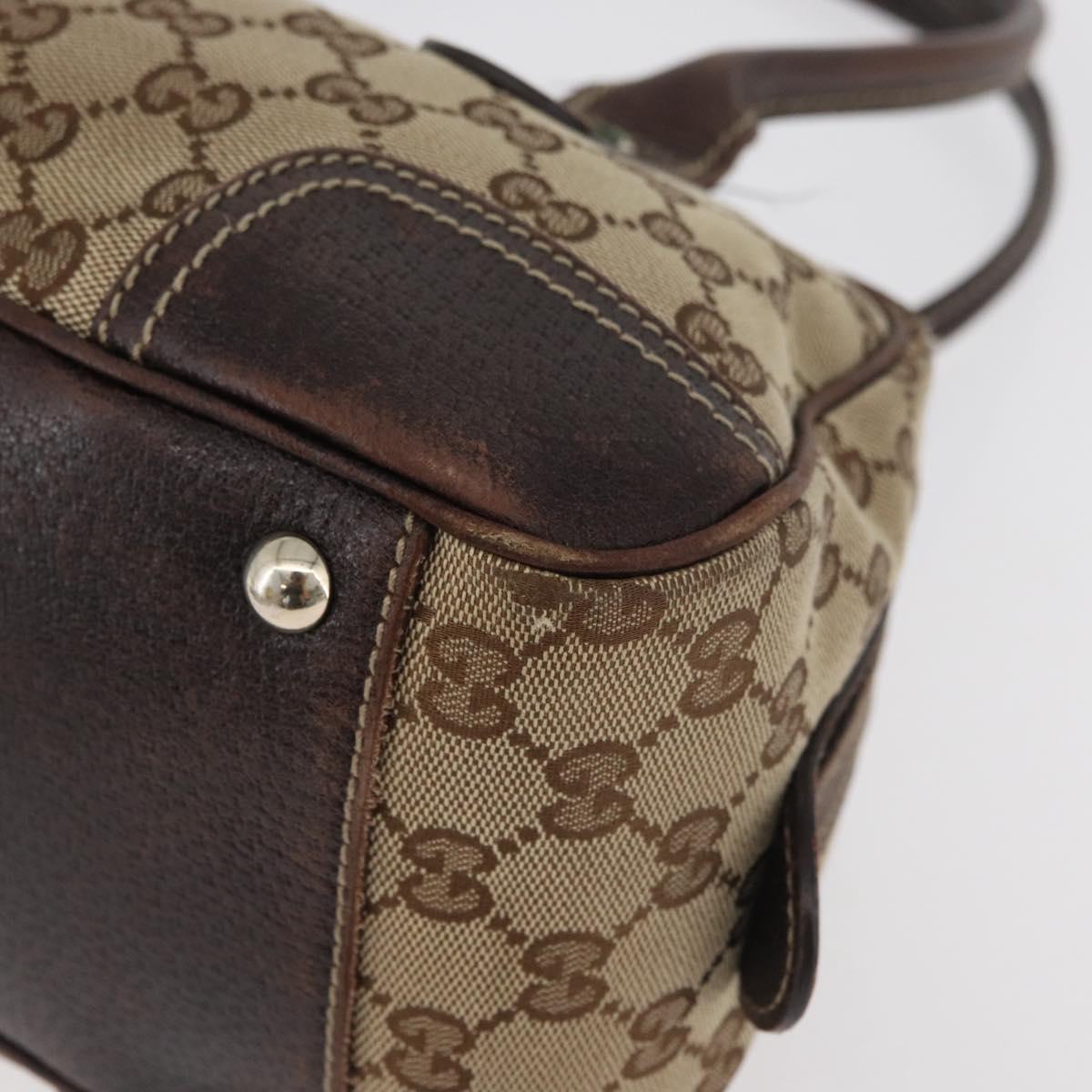 GUCCI GG Canvas Princi Boston Bag Beige Gold 161720 Auth BA12746