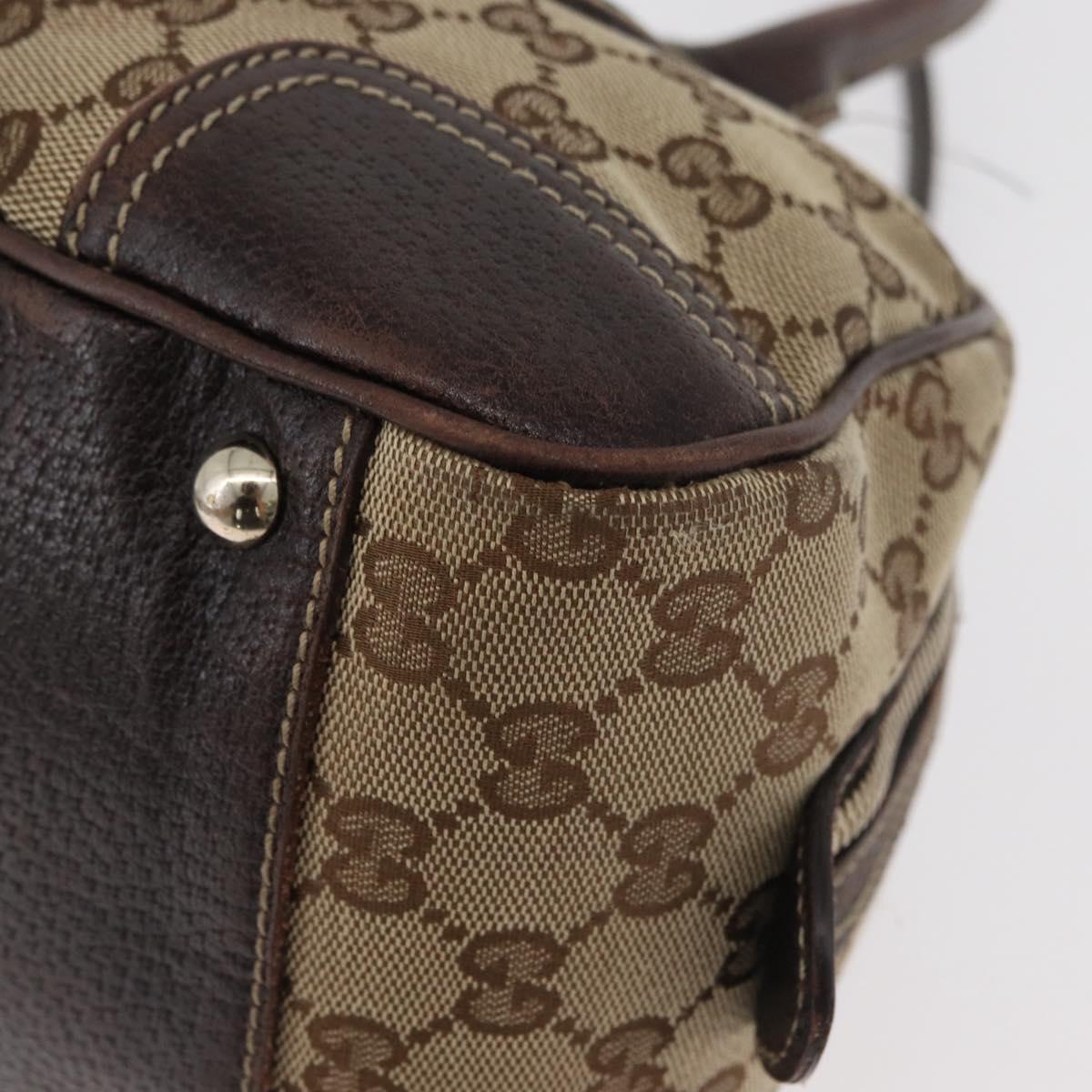 GUCCI GG Canvas Princi Boston Bag Beige Gold 161720 Auth BA12746