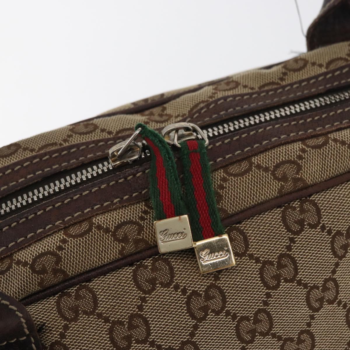 GUCCI GG Canvas Princi Boston Bag Beige Gold 161720 Auth BA12746