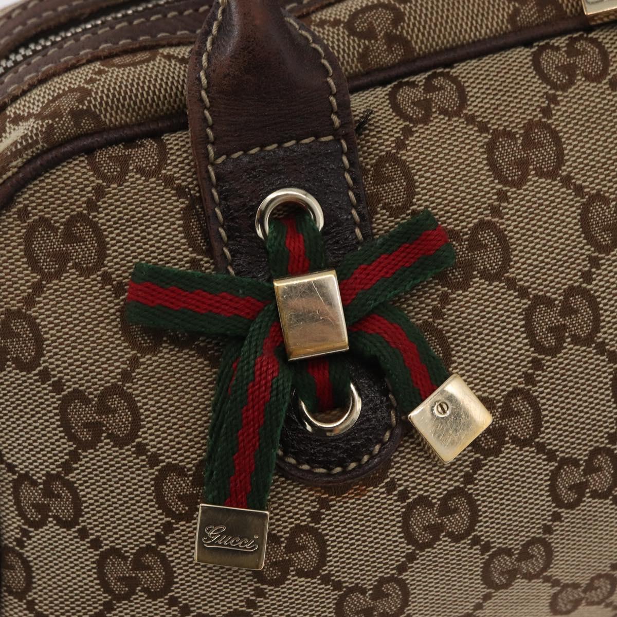 GUCCI GG Canvas Princi Boston Bag Beige Gold 161720 Auth BA12746